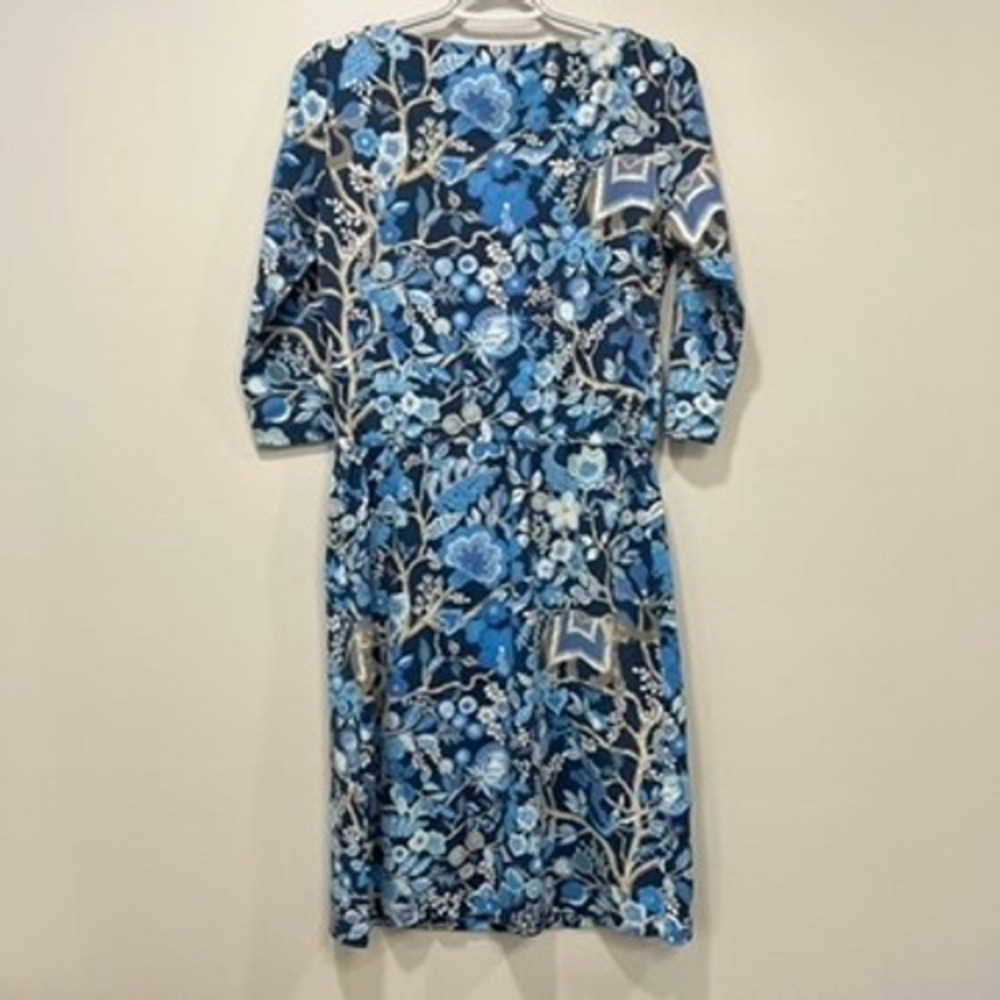 J Mclaughlin Marianne Dress Small NWT $248 Knee Length Catalina Blue Floral - Picture 3 of 7